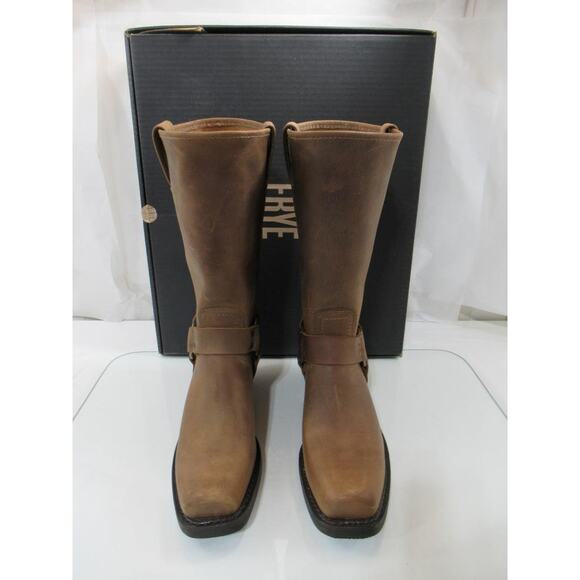 Women's Frye Harness 12R Biker Motorcycle Tall Boots Tan Size 8 Made In USA - Picture 3 of 9